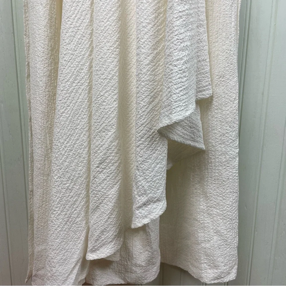 NEW Calvin Klein Gauze Mock-Wrap Jumpsuit White Size 6 Wide Leg Sleeveless Boho